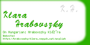 klara hrabovszky business card